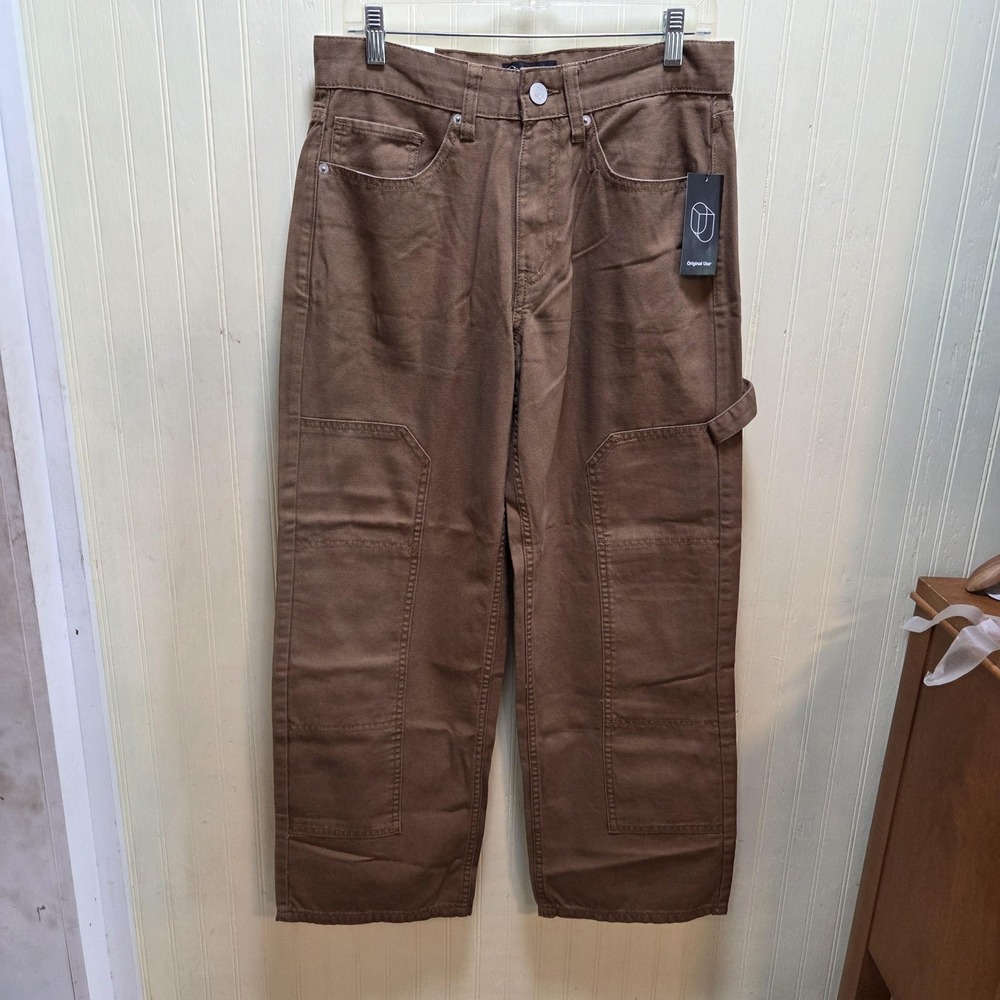 Original Use Pants Mens 30x29 Brown Relaxed Carpenter Canvas Workwear Utility
